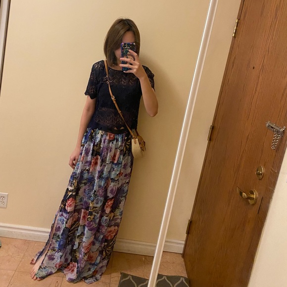 Very beautiful navy blue crochet top - Picture 6 of 7